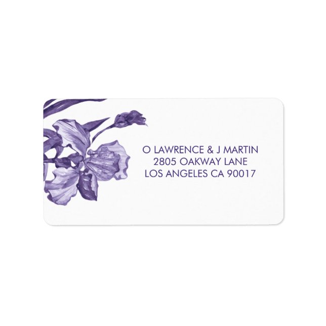 Purple Iris Floral Label (Front)