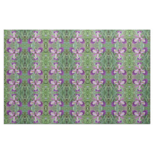 Purple Iris Floral Patterned Fabric