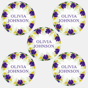 Purple Iris Floral Personalised Name Clothing