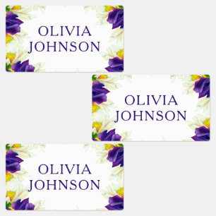 Purple Iris Floral Personalised Name Clothing
