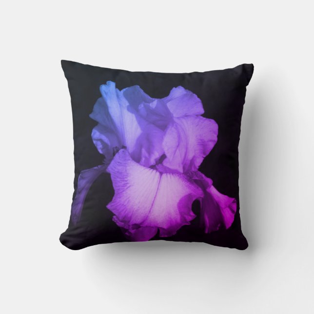 Purple Iris Floral Photography  Cushion (Front)
