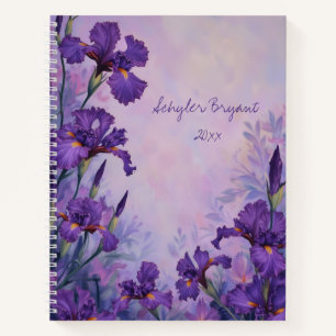 Purple Iris Floral Spiral-bound Journal Botanical