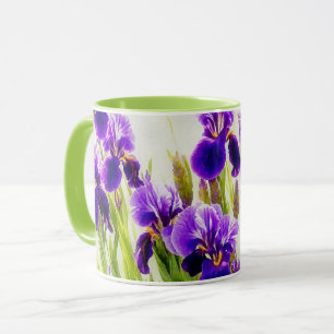 Purple Iris Flower Art Mug Cup