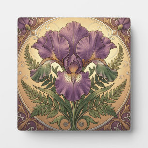 Purple Iris Flower Art Nouveau Ornate Frame