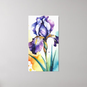 Purple Iris Flower Bloom                           Canvas Print