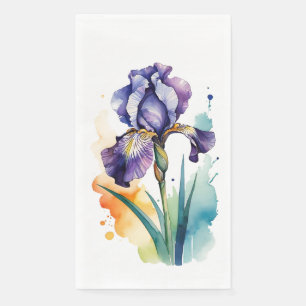 Purple Iris Flower Bloom                           Napkin