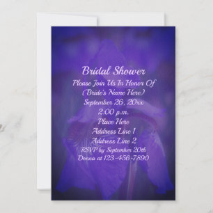 Purple Iris Flower Bridal Shower Invitation
