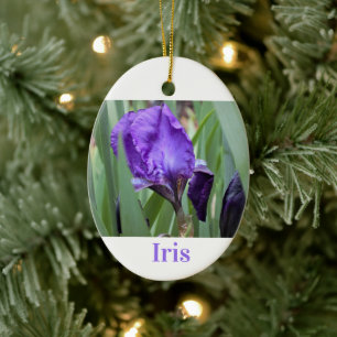 Purple Iris Flower Ceramic Tree Decoration