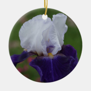 Purple Iris Flower Christmas Ornament