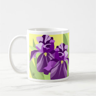 Purple Iris Flower Design Coffee Mug