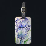 Purple Iris Flower Floral Watercolor Luggage Tag<br><div class="desc">Purple Iris Flower Floral Watercolor Luggage Tag.  A glorious floral luggage tag design. Designed from my original watercolor paintings,  that I painted from my own flower garden.</div>