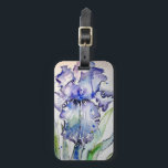 Purple Iris Flower Floral Watercolor Luggage Tag<br><div class="desc">Purple Iris Flower Floral Watercolor Luggage Tag.  A glorious floral luggage tag design. Designed from my original watercolor paintings,  that I painted from my own flower garden.</div>