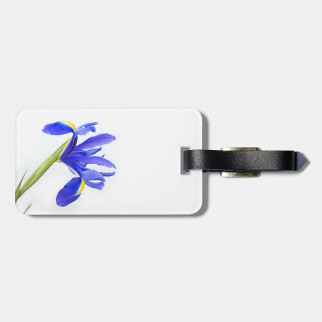 Purple Iris Flower Luggage Tag (Back Horizontal)