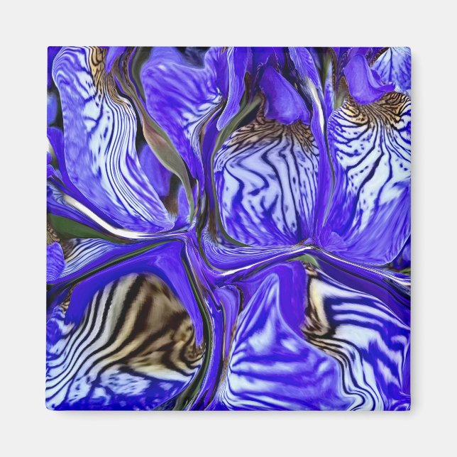 Purple Iris Flower Magnet (Front)