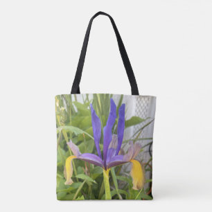 Purple Iris Flower Outdoor Garden Nature Photo Tote Bag