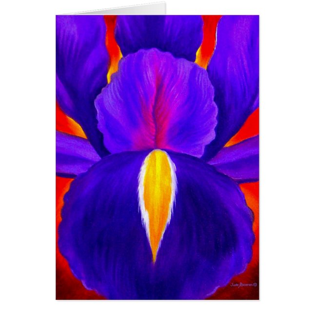 Purple Iris Flower Painting Art - Multi (Front)