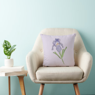 Purple Iris Flower Painting Cushion