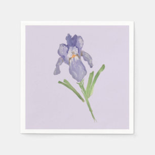 Purple Iris Flower Painting Napkin