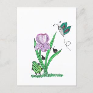 Purple Iris Flower Postcard