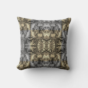 Purple Iris Flower / Sepia / B & W / Mirrored / Cushion