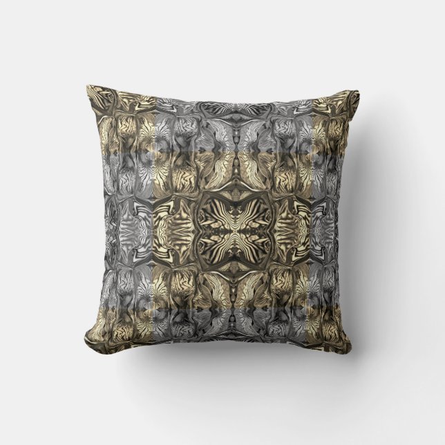Purple Iris Flower / Sepia / Black*White / Mirror Cushion (Front)