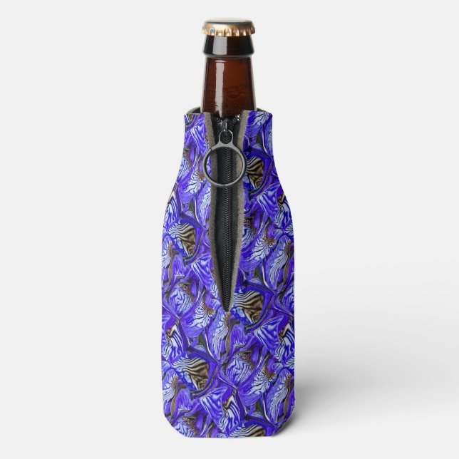 Purple Iris Flower / Slanted / Tiled /  Bottle Cooler (Bottle Back)