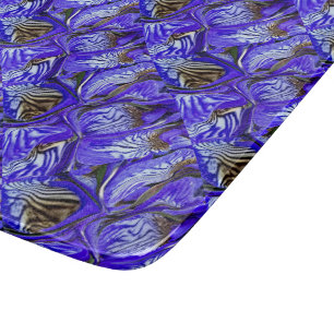 Purple Iris Flower / Slanted / Tiled /  Cutting Board