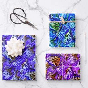 Purple Iris Flower / Slanted / Tiled / Filters / Wrapping Paper Sheet