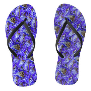 Purple Iris Flower / Slanted / Tiled / Flip Flops