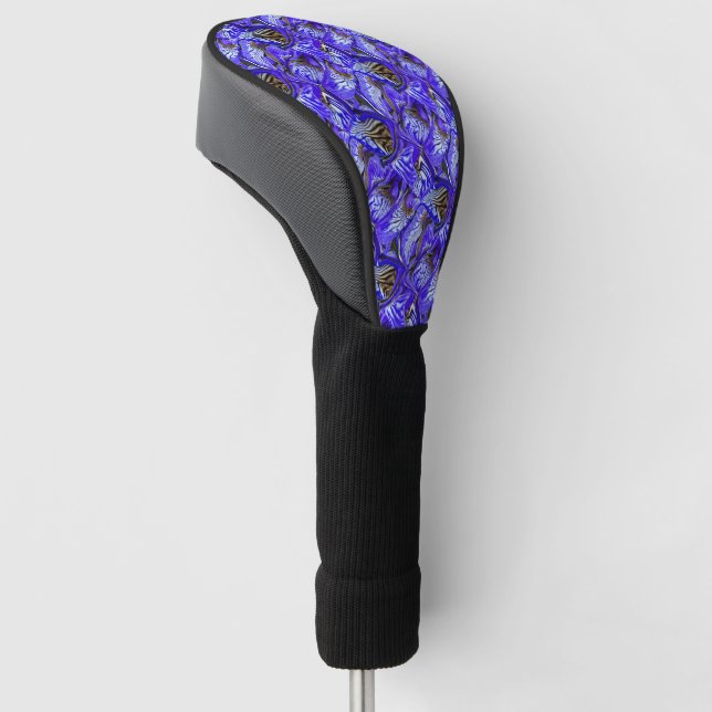Purple Iris Flower / Slanted / Tiled / Golf Head Cover (Angled)