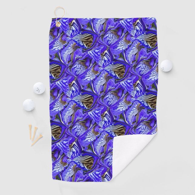 Purple Iris Flower / Slanted / Tiled / Golf Towel (InSitu)