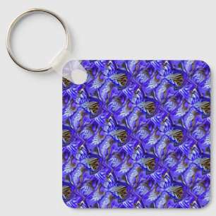 Purple Iris Flower / Slanted / Tiled / Key Ring