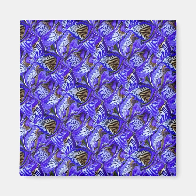 Purple Iris Flower / Slanted / Tiled /  Magnet (Front)