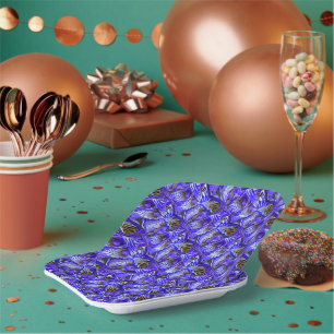 Purple Iris Flower / Slanted / Tiled /  Paper Plate