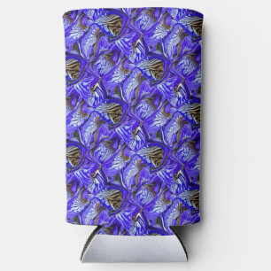 Purple Iris Flower / Slanted / Tiled / Seltzer Can Cooler