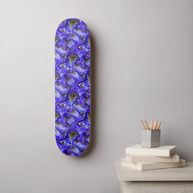 Purple Iris Flower / Slanted / Tiled / Skateboard (Wall Art)