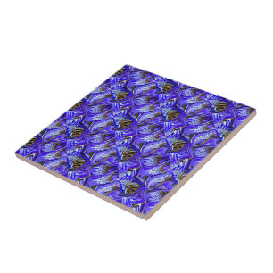 Purple Iris Flower / Slanted / Tiled /  Tile