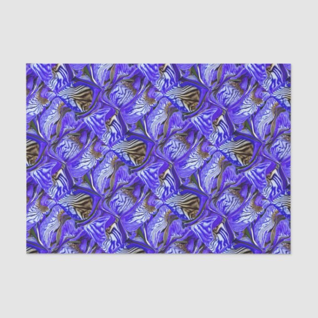 Purple Iris Flower / Slanted / Tiled /  Tissue Paper (Front)