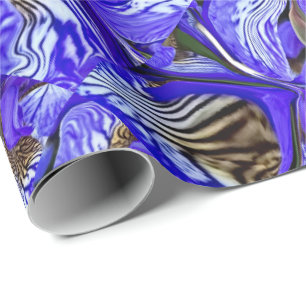 Purple Iris Flower / Slanted / Tiled / Wrapping Paper