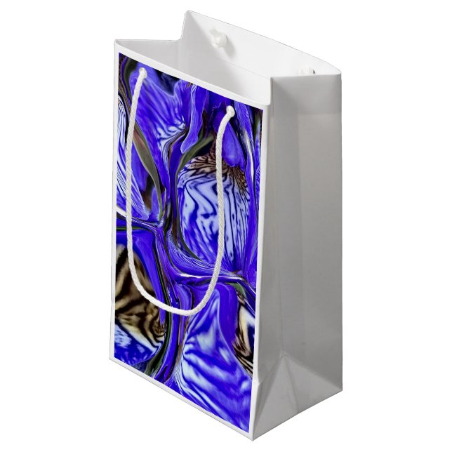 Purple Iris Flower Small Gift Bag (Front Angled)
