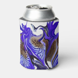 Purple Iris Flower Swirls Can Cooler