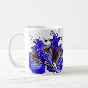 Purple Iris Flower Swirls Coffee Mug