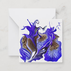 Purple Iris Flower Swirls Flat Card