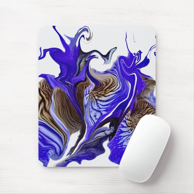 Purple Iris Flower Swirls Mouse Mat (With Mouse)