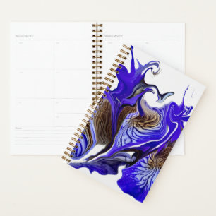 Purple Iris Flower Swirls Planner