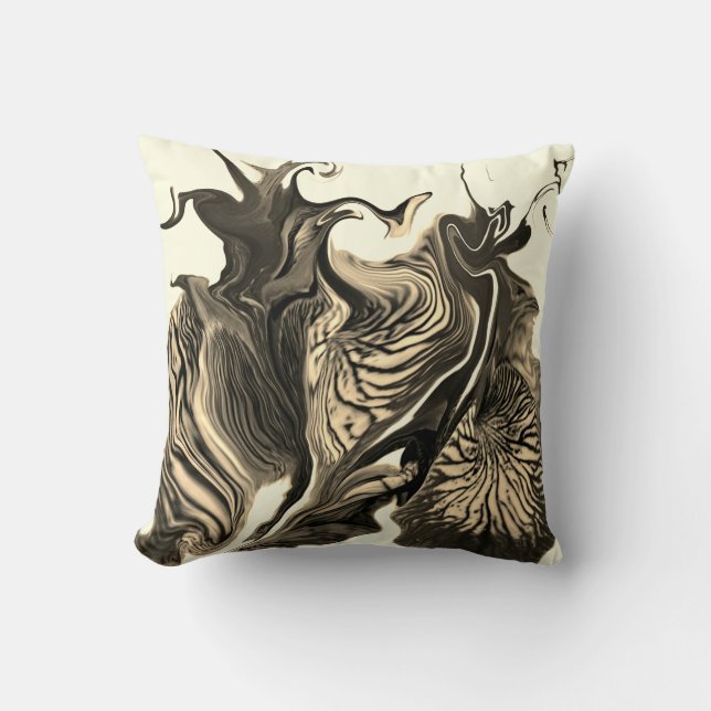 Purple Iris Flower Swirls / Sepia / Cushion (Front)