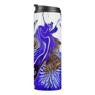 Purple Iris Flower Swirls Thermal Tumbler