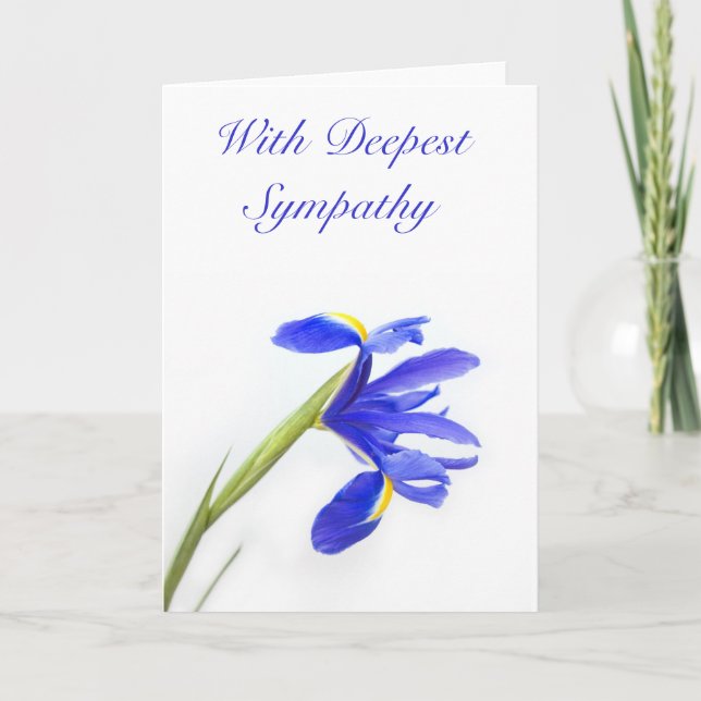 Purple Iris Flower Sympathy Card (Front)