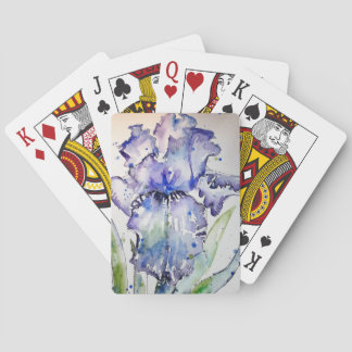 Purple Iris Flower Watercolour Playing Cards Set