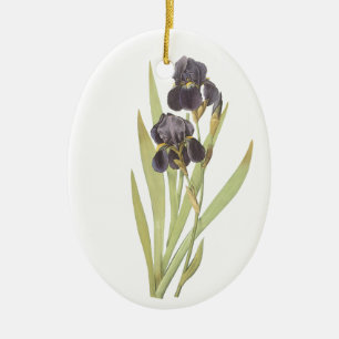 Purple Iris Flowers Ceramic Tree Decoration
